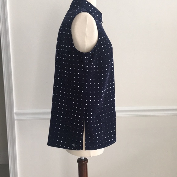 Susan Graver NWOT -2-Navy Square Dotted Easy-care - Picture 6 of 7